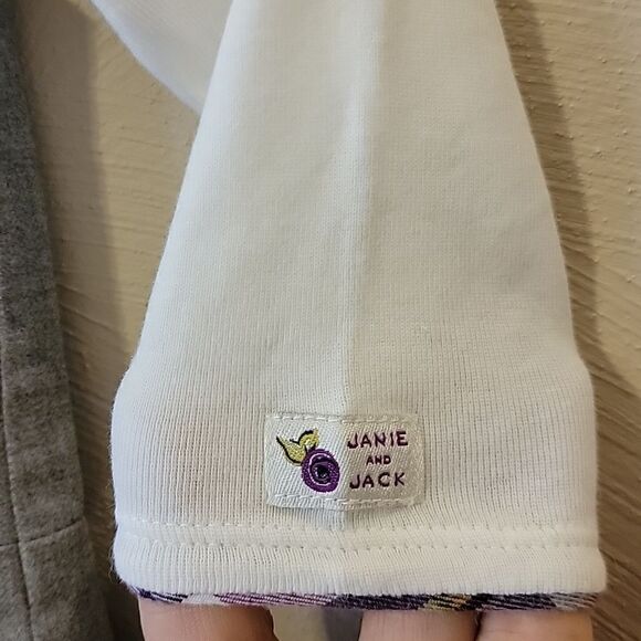 JANIE AND JACK 2-PIECE GRAY ROMPER DRESS AND ONESIE, SIZE 6-12 MONTHS - Picture 8 of 14